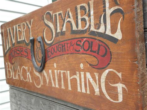 Horse Livery Stable And Blacksmith Sign Faux Vintage Hand Etsy
