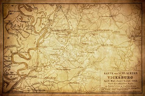 Map Of The Battles Around Vicksburg Stock Illustration Download Image