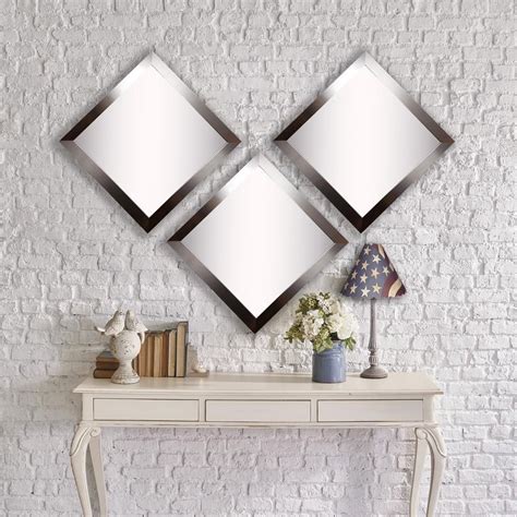 20 In X 20 In Silver Petite Square Wall Mirrors Set Of 3 S002ms3