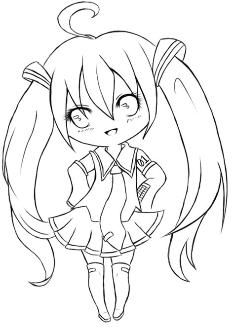 Miku Lineart By Some Wench On Deviantart