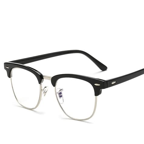Soolala Fashion Ultralight Half Rimmed Glasses Frame Women Men Clear Computer Glasses