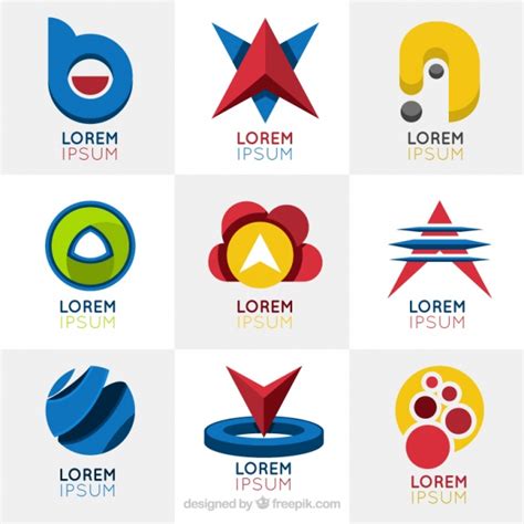 Set Of Company Logos With Colorful Forms Vector Free Download