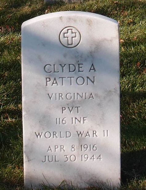 116th Infantry Regiment Roll Of Honor Pvt Clyde Alfred Patton