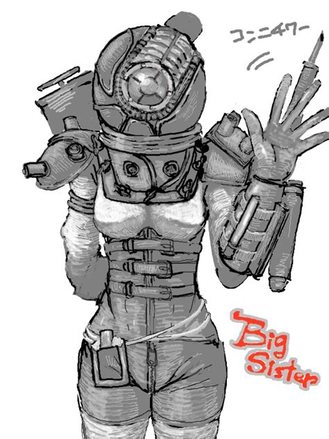Shion Humine Big Sister Bioshock Bioshock Series Bioshock 2 1girl Arm Behind Back Arm
