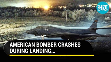 Us B 1 Bomber Crashes During Landing In South Dakota Crew Ejects