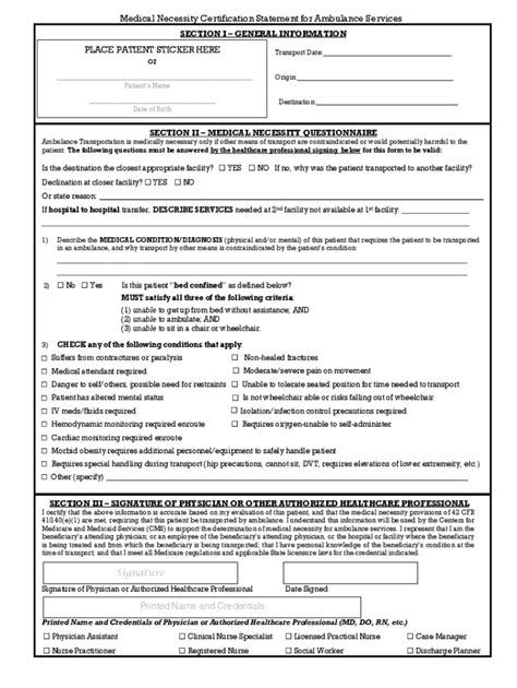 Fillable Online Medical Necessity Certification Statement For Non Fax Email Print Pdffiller