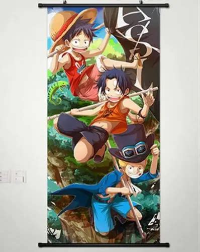 Home Decor Japanese Anime Wall Poster Scroll One Piece Brotherhood