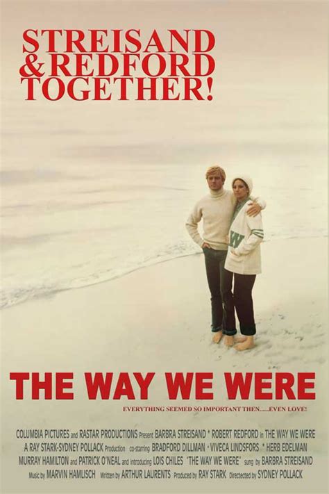 The Way We Were Movie Poster With Two People Standing In Front Of Water And Sand