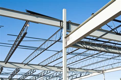 Structural Steel Construction Stock Image Image Of Bolted Girders