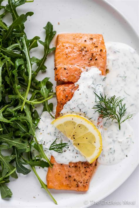 Salmon With Lemon Dill Sauce The Endless Meal