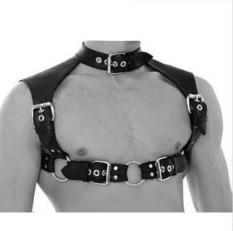 buy men s pu leather bondage harness belt sexy slave breast harnesses