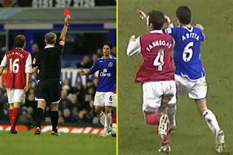 Mikel Artetas Crazy Red Card Against Arsenal Led To Fears Hed Broken Cesc Fabregas Jaw