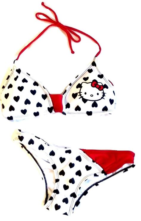 Hello Kitty Womens Triangle Hipster Bikini Set Clothing In 2020