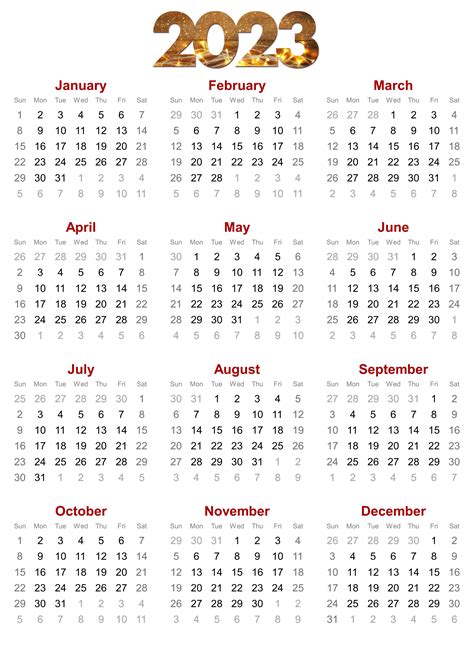 Calendario Anual 2023 Png Vectores Psd E Clipart Para