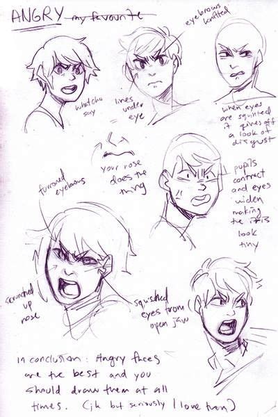 Angry Expressions Эскизы персонажей Рисование лиц