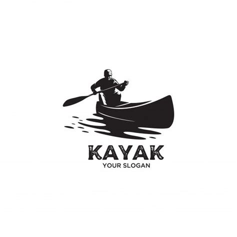 Vintage Kayak Silhouette Logo Illustration In 2021 Logo Illustration