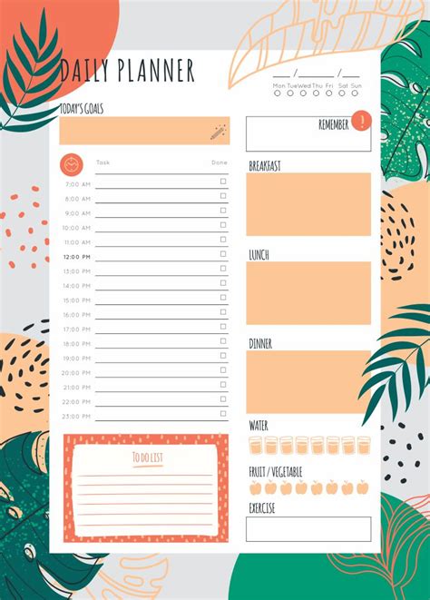 Planner Pages Daily Printable Planner F2F