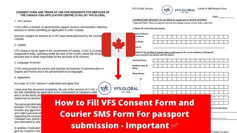 How To Fill Vfs Consent Form And Courier Sms Form For Passport