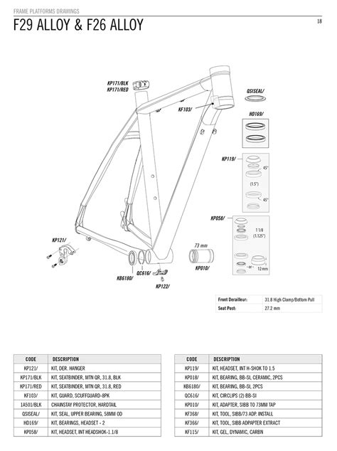 Cannondale F29 Alloy Parts List And Exploded Diagram