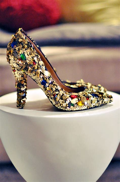 Dolce And Gabbana Embellished Shoes Diy Gold Sequins And