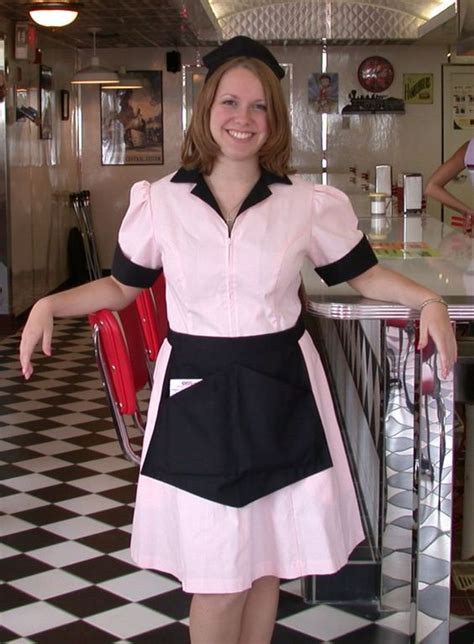 1980s Waitress 1950 S Waitress Uniforms Top Row Diner Waitress Pink And Black