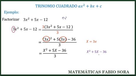 Factorización De Trinomios De La Forma Ax2bxc Ejercicio 1 Youtube