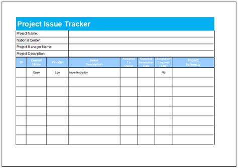 Issue Tracking Spreadsheet Template Excel