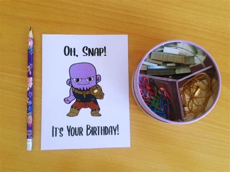 Printable Thanos Birthday Card Avengers Card Thanos Chibi Oh Snap