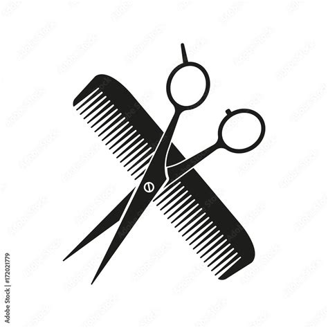 Scissors Comb Vector Logo Isolated Stock Vector Adobe Stock