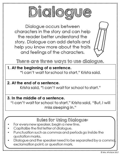 Grade 5 Dialogue Worksheet