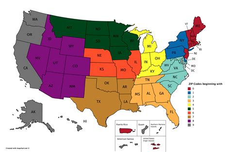 Us States Map With Zip Codes United States Map