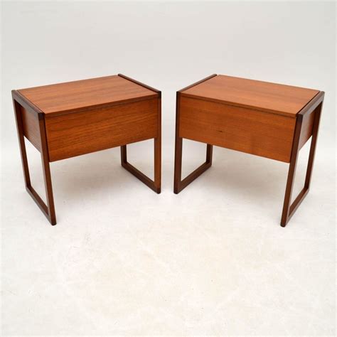 Pair Of Retro Teak Side Tables Sewing Boxes Vintage 1960s Retrospective Interiors Retro