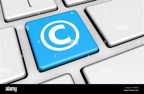 Digital Copyrighting Laws Concept With Copyright Symbol And Icon On A
