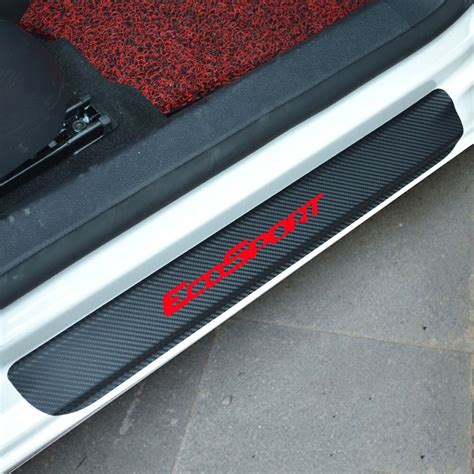 Car Sticker For Ford Ecosport Carbon Fiber Vinyl Sticker Car Door Sill