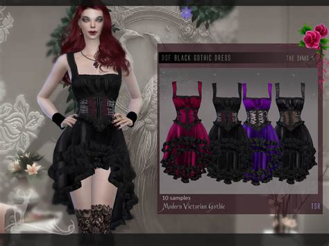 Sims 4 Modern Victorian Gothic Black Gothic Dress By Dansimsfantasy