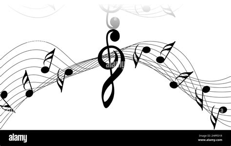 Abstract Grunge Musical Design Musical Staff And Notes Vector