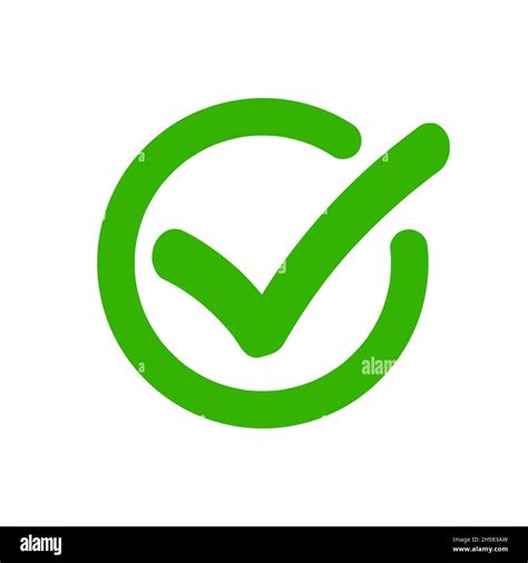 Check Mark Vector Tick Green Icon In Circle Approved Symbol Checkmark