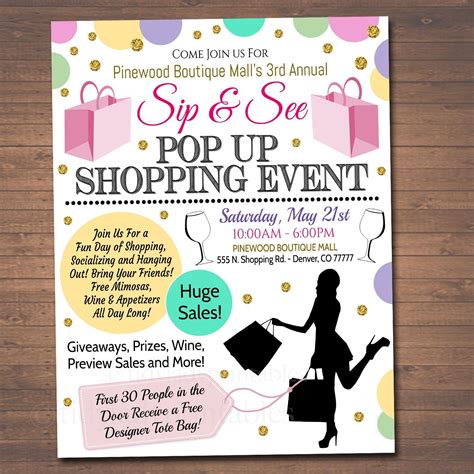 Sip And See Pop Up Shop Event Flyer Editable Templatedefault Title