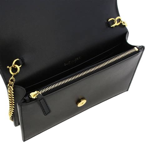 Saint Laurent Kate Monogram Ysl Chain Genuine Leather Wallet Bag