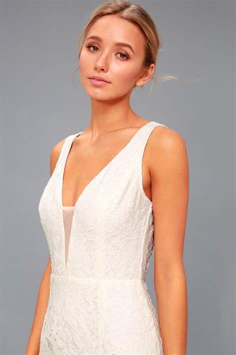 Stunning White Lace Maxi Dress Mermaid Dress Lulus