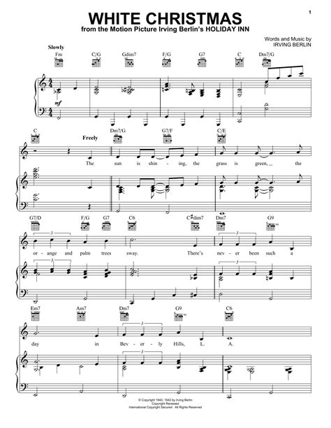 A first book of christmas songs for the beginning pianist: White Christmas sheet music by Irving Berlin (Piano, Vocal ...