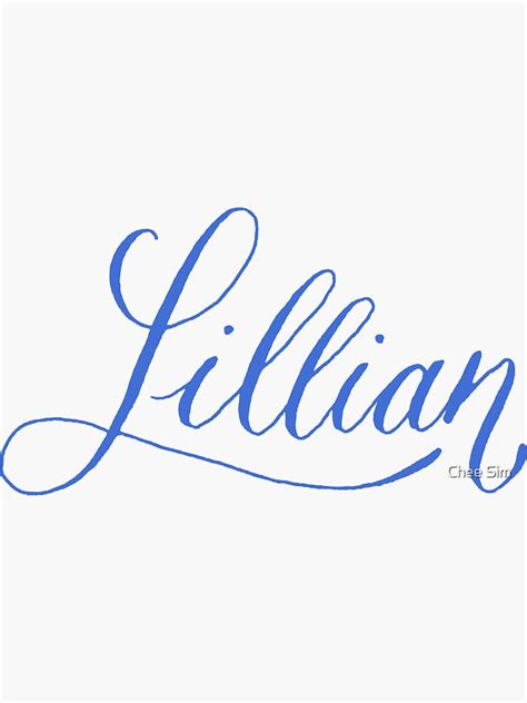 Lillian Modern Calligraphy Name Design Sticker For Sale By Cheesim
