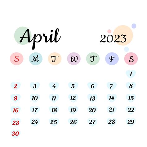 Calendario Abril 2023 Png Dibujos Diseño Calendario Mes Png Y Vector