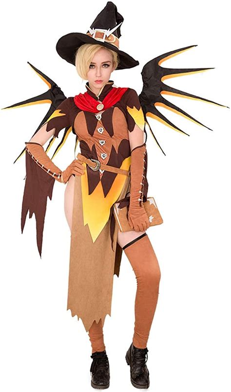 Miccostumes Womens Witch Mercy Cosplay Costume Outfit With