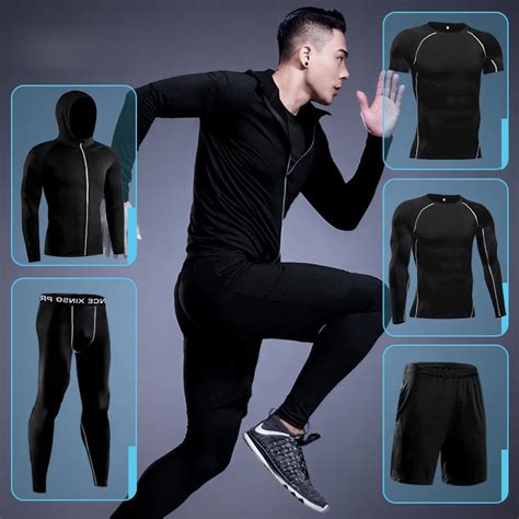 gym men s running fitness sportswear athletic physical training clothes suits workout jogging