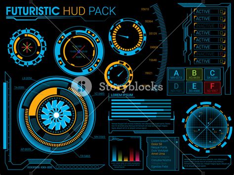 Big Set Of Futuristic Hud Elements Ui Hud Infographic Layout Web Ui