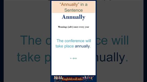 Annually Meaning Annually In A Sentence Most Common Words In
