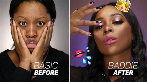 Watch Me Transform From Basic To Baddie Makeup Tutorial Dark Skin