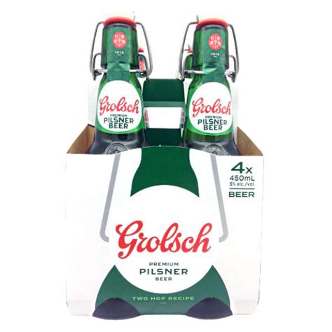 Grolsch Premium Pilsner Beer Swing Top 450ml Nrb 4pack Sk871