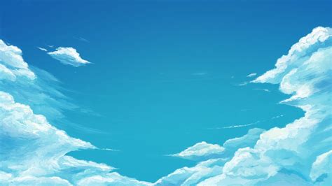 Cloudy Sky Illustration Drawing Sky Clouds Hd Wallpaper Wallpaper